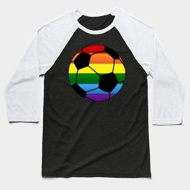 Soccer Gay Pride Lgbt Rainbow Flag Baseball T-Shirt by jrgmerschmann